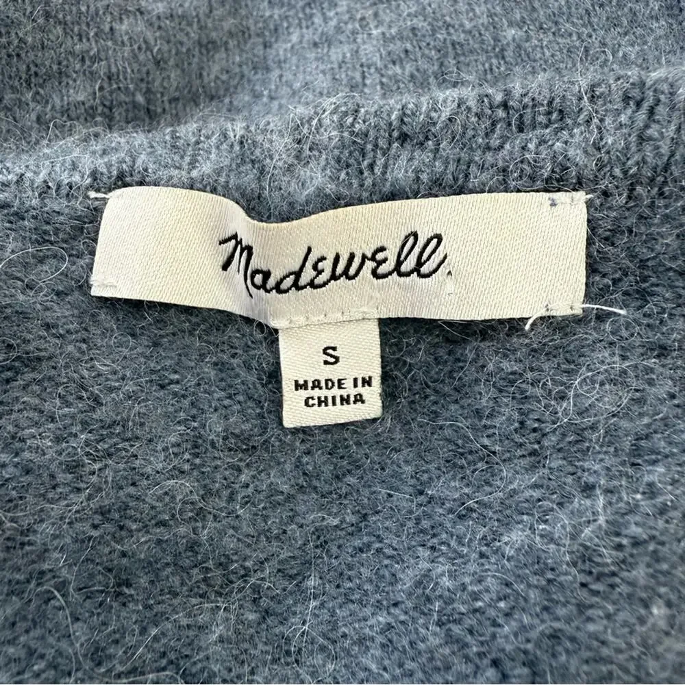 MADEWELL Cardigan Sweater Blue Wool Alpaca Blend   Oversized Women’s Sz S